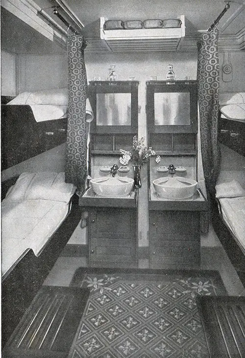 Third Class Four-Berth Cabin on the SS Columbus of the Norddeutscher Lloyd.