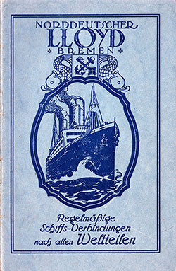 Front Cover of a Tourist Third Cabin and Third Class Passenger List from the SS Columbus of the North German Lloyd, Departing 15 November 1928 from Bremen to New York via Southampton and Cherbourg