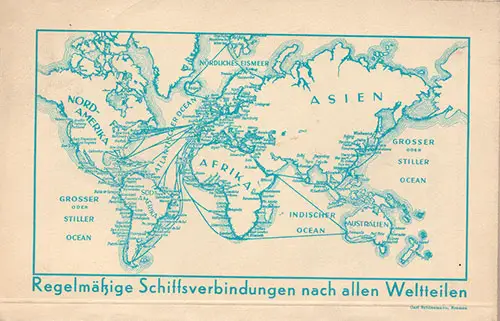Track Chart on the Back Cover, North German Lloyd SS Europa Tourist Third Cabin and Third Class Passenger List - 1 September 1932.