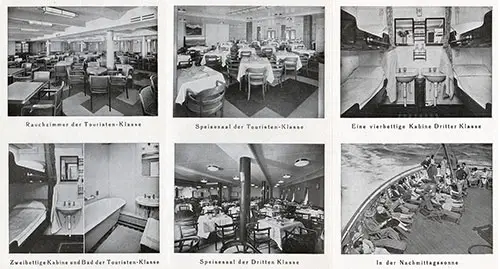 Photographs of Tourist Third Cabin and Third Class, circa 1932.