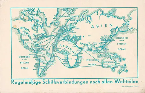 Track Chart on the Back Cover, North German Lloyd SS Europa Tourist Third Cabin and Third Class Passenger List - 17 September 1932.