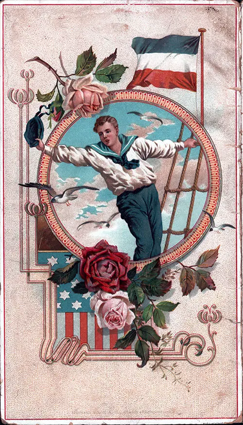 Back Cover, North German Lloyd SS Kaiser Wilhelm der Grosse Cabin Class Passenger List - 13 August 1901.