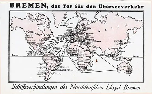 Back Cover, North German Lloyd SS München Cabin Class Passenger List - 17 October 1929.