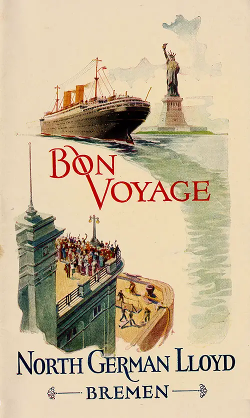A Beautiful, Colorful Graphic on the Cover of an Eastbound Voyage Passenger List of the North German Lloyd From 1928.