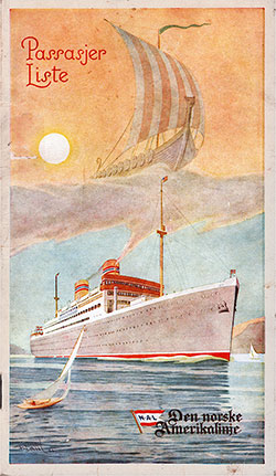 Front Cover, Norwegian-America Line SS Stavangerfjord First, Cabin, and Tourist Class Passenger List - 10 February 1953.