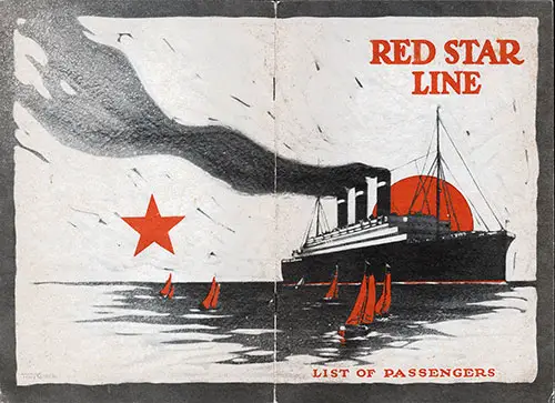 Front Cover, SS Belgenland Passenger List - 26 June 1926