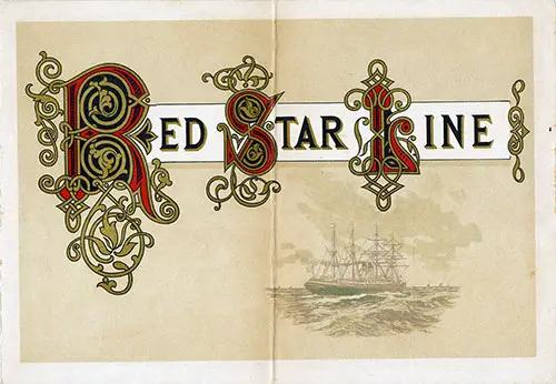 Front Cover of a Cabin Passenger List from the SS Friesland of the Red Star Line, Departing Saturday, 7 May 1892 from Antwerp to New York.