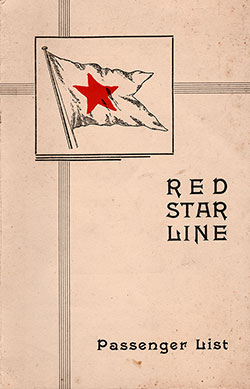 Front Cover, 1938-09-24 SS Gerolstein Passenger List