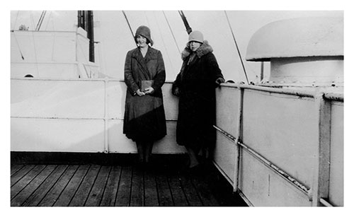 Miss Mulholland and Friend on the Deck of the SS Lapland