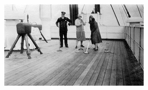 Miss Mulholland and Friend Play Shuffleboard on the Deck of the SS Lapland