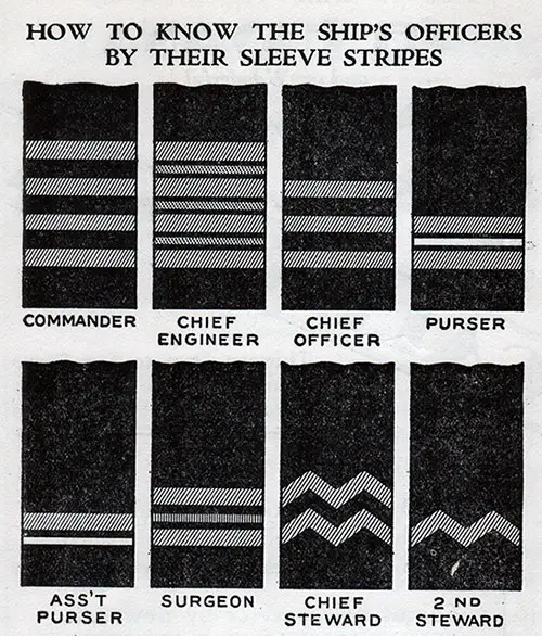 How to Know the Ship's Officers by Their Sleeve Stripes. Red Star Line 1929
