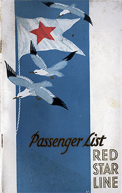 Front Cover, 1930-07-25 SS Lapland Passenger List