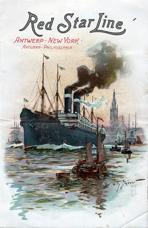 Passenger List, Red Star Line SS Vaderland, 1901, Antwerp to New York (Front Cover)
