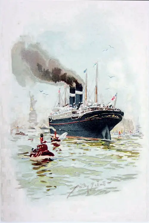 Back Cover, SS Vaderland Cabin Passenger List, 10 September 1904.