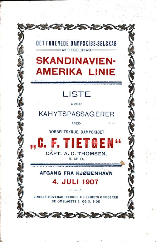 Scandinavian-American Line History and Ephemera