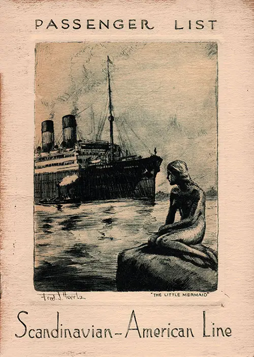 Front Cover, Scandinavian-American Line SS Frederik VIII Cabin and Tourist Third Cabin Passenger List - 29 May 1931.