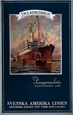 1932-10-01 Passenger Manifest for the SS Kungsholm