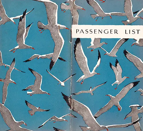 Back and Front Cover, United States Lines SS Manhattan Cabin Class Passenger List - 24 August 1932.