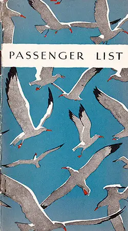 Front Cover of a Cabin Class Passenger List from the SS Manhattan of the United States Lines, Departing 24 August 1932 from Hamburg to New York via Southampton and Le Havre and Queenstown