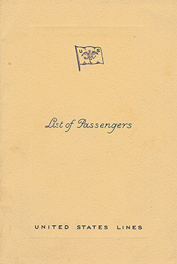 GGA Image ID # 165e42c2a4 Front Cover of a Cabin Class Passenger List from the SS Manhattan of the United States Lines, Departing 11 March 1936 from Hamburg to New York via Le Havre, Southampton, and Cobh
