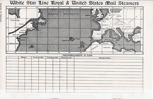 Back Cover, White Star Line RMS Adriatic Cabin Passenger List - 1 June 1929.