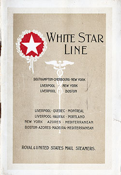 Passenger Manifest, White Star Line RMS Baltic - 1921