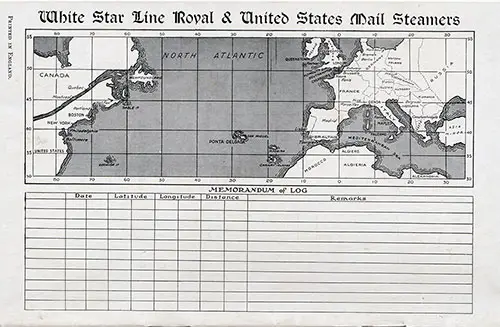 Back Cover, SS Cedric Passenger List - 8 June 1929