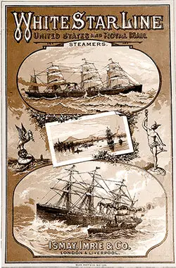 GGA Image ID # 162ffe1426 Front Cover of a Saloon Passenger List from the SS Germanic of the White Star Line, Departing 26 June 1889 from New York to Liverpool