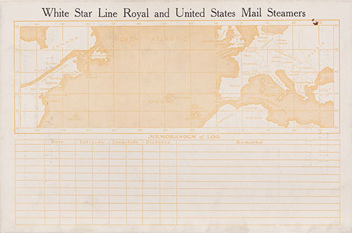 Back Cover, SS Homeric Passenger List - 5 September 1923