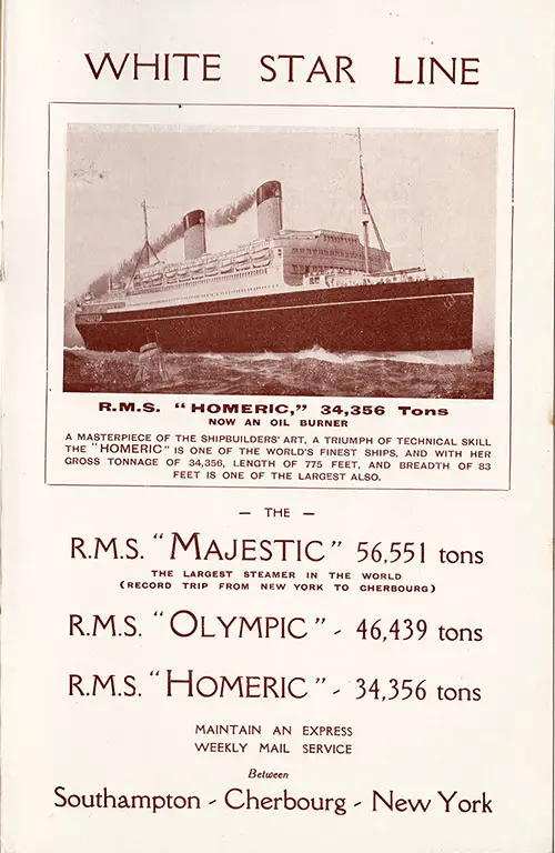 RMS Homeric - Now an Oil Burner