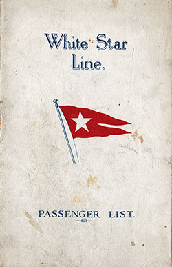 Passenger Manifest, White Star Line RMS Majestic - 1928-08-15