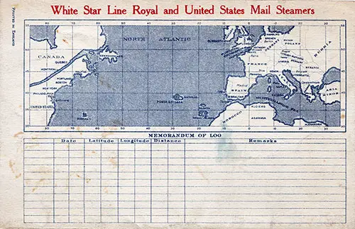 Back Cover, SS Majestic Passenger List - 15 August 1928