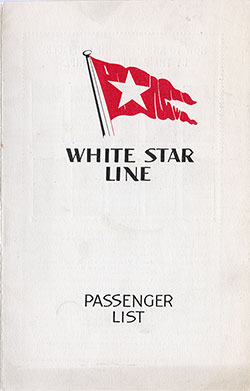 Front Cover, 1932-08-10 RMS Majestic Passenger List