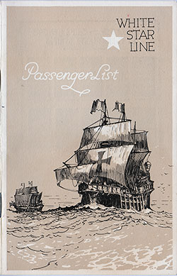 Front Cover, 1934-08-08 RMS Majestic Passenger List