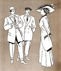 Fashionable Men Always Make a Great Entrance, Men's Wear Magazine, 22 June 1910.