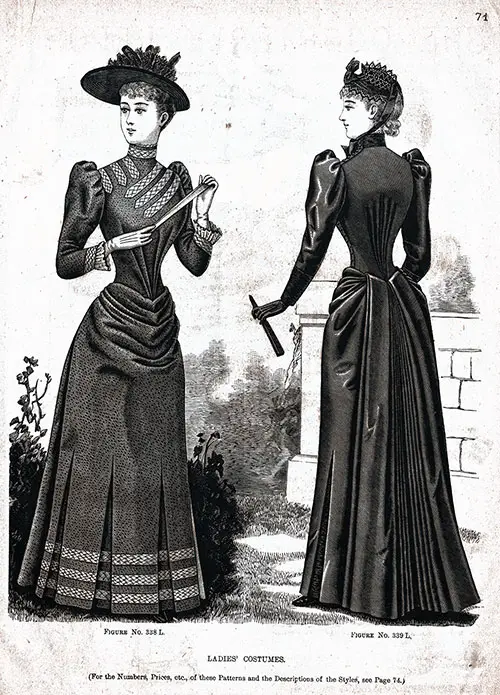 Figure 338 L and 339 L Ladies' Costumes 1890