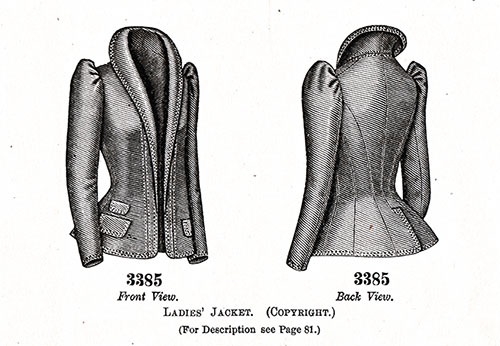 LADIES’ JACKET Pattern No. 3385.