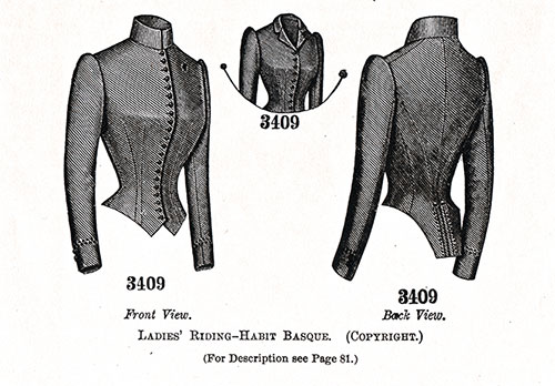 Ladies Riding-Habit Basque No. 3409 - 1890 