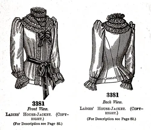 LADIES’ HOUSE-JACKET Pattern No. 3381.