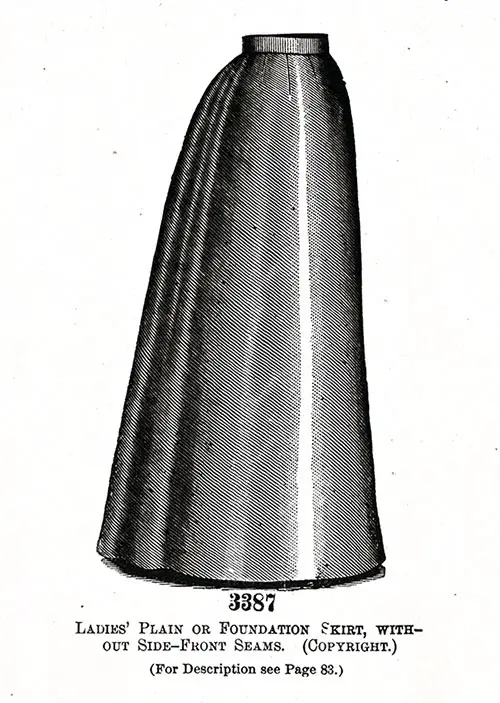 Ladies’ Plain or Foundation Skirt, Without Side-Front Seams No. 3387.