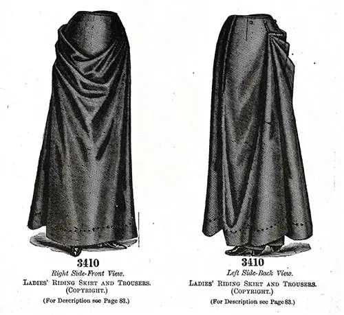 Ladies’ Riding Skirt and Trousers No. 3410.