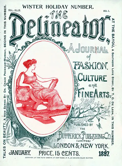 Front Cover, The Delineator Magazine, Butterick Publishing Company, Ltd., Vol. XLIX, No. 1, January 1897.