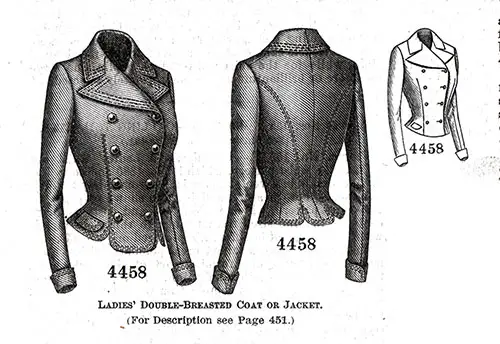 Ladies’ Double-Breasted Coat or Jacket No. 4458