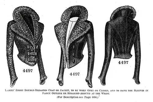 Ladies’ Short Double-Breasted Coat or Jacket No. 4497
