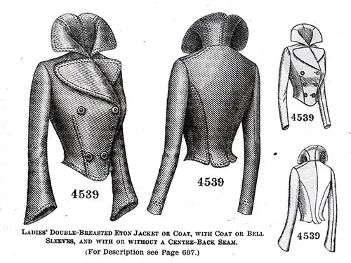 Ladies’ Double-Breasted Eton Jacket or Coat No. 4539