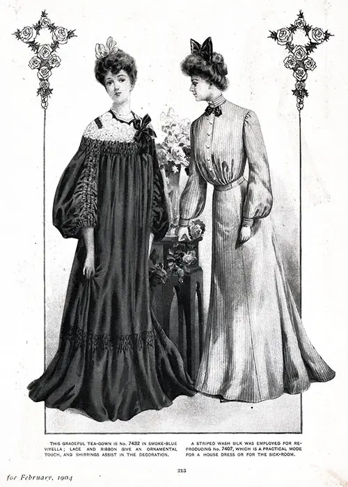 18761880s Ladies Princess Line Tea Gown LM140  Nehelenia Patterns