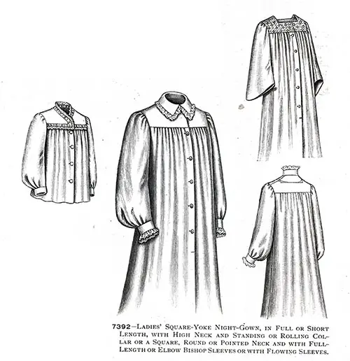 Ladies’ Square-Yoke Night-Gown No. 7392