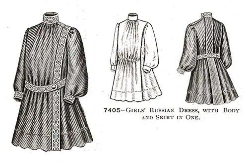 Girls’ Russian Dress No. 7405