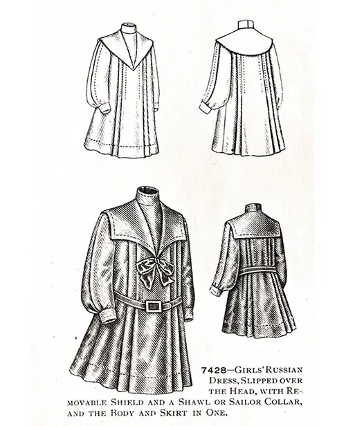 Girls' Russian Dress No. 7428