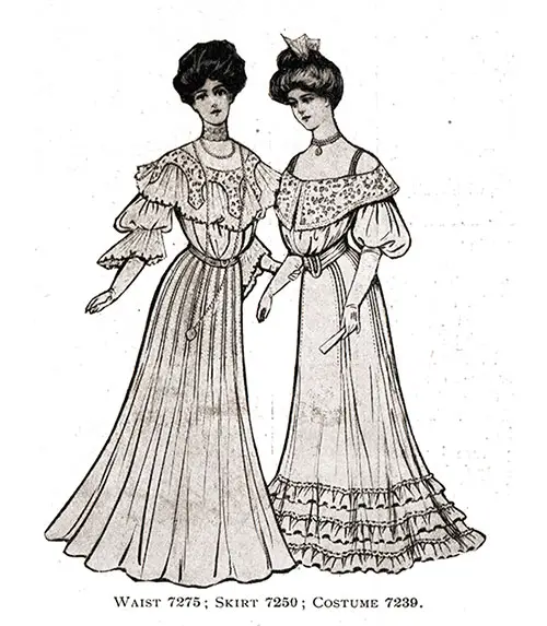 Evening Gowns 7275, 7250 and 7239 - 1904